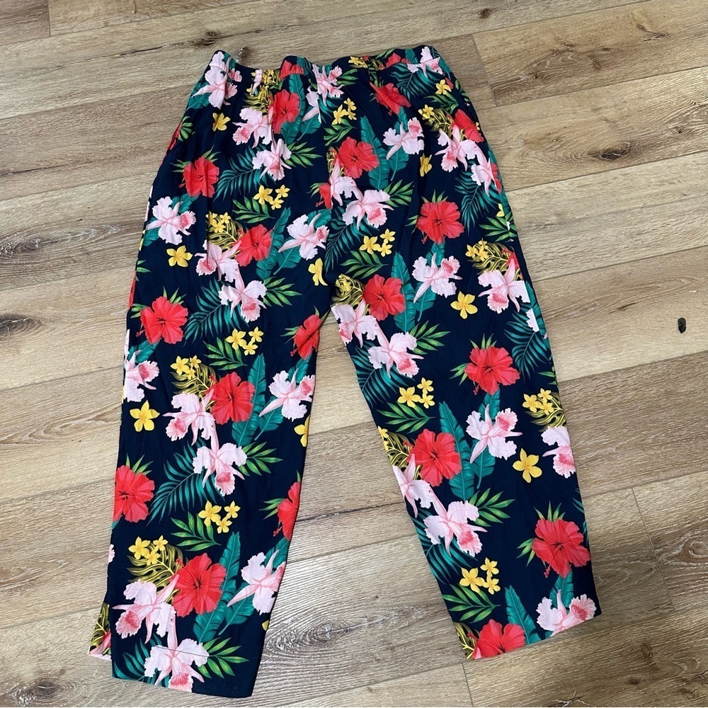 Soft Surroundings Everglade Hibiscus Wide Leg Plus Floral Print Pants Sz 1X GUC - Picture 9 of 9